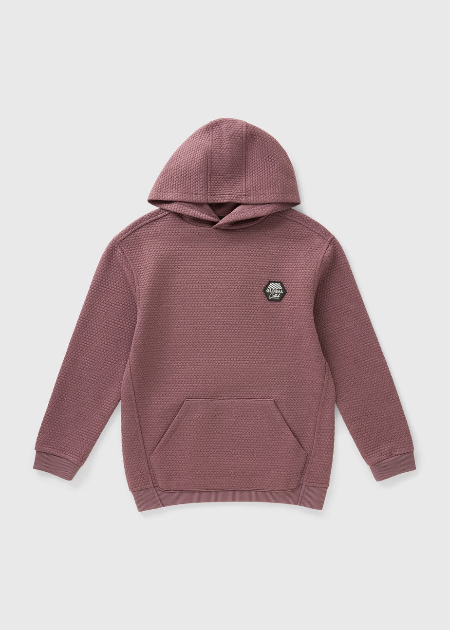 Boys Mauve Honeycomb Hoodie (7-15yrs)