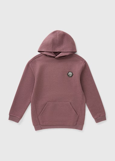 Boys Mauve Honeycomb Hoodie (7-15yrs)