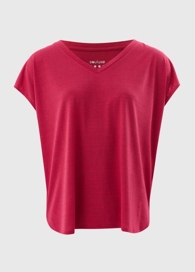 Souluxe Pink V-Neck T-Shirt