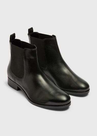 Black Leather Chelsea Boots