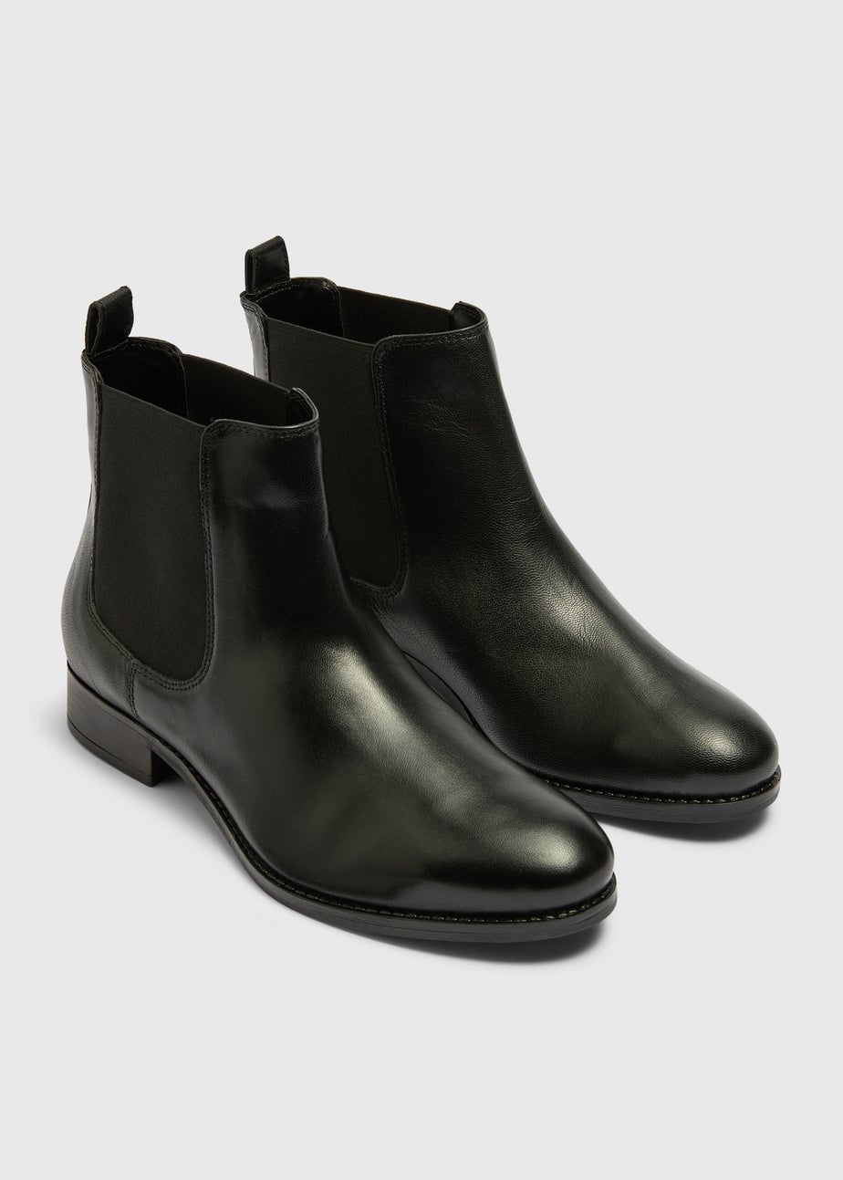 Black Leather Chelsea Boots