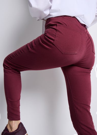 Burgundy Rosie Twill Jeggings