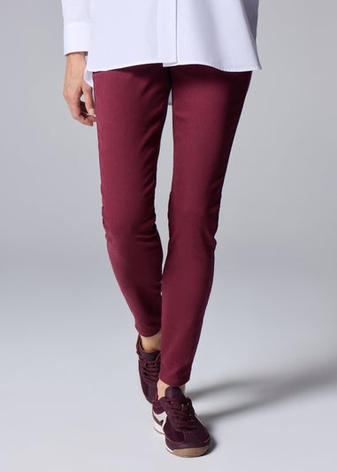 Burgundy Rosie Twill Jeggings