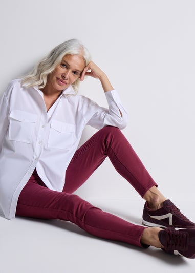 Burgundy Rosie Twill Jeggings