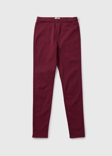 Burgundy Rosie Twill Jeggings