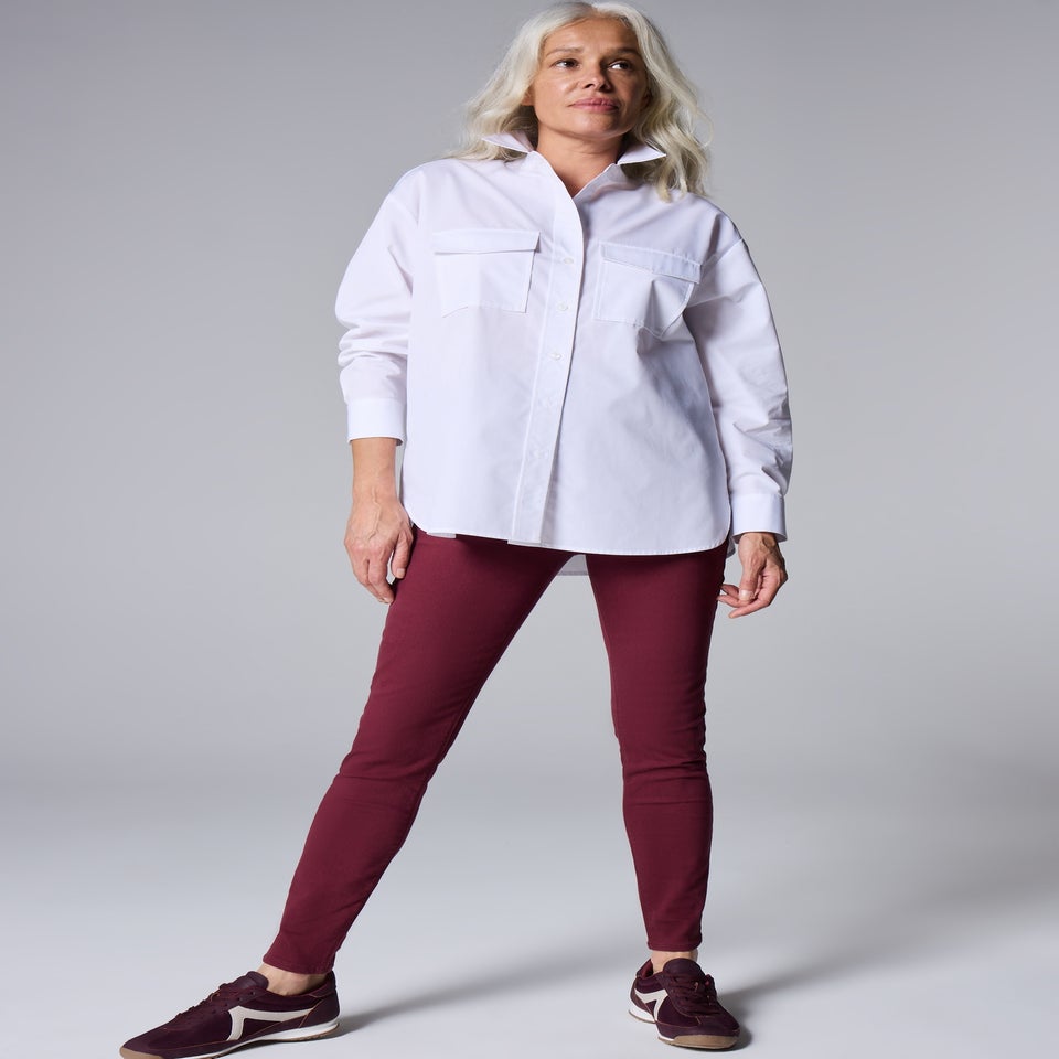 Burgundy Rosie Twill Jeggings