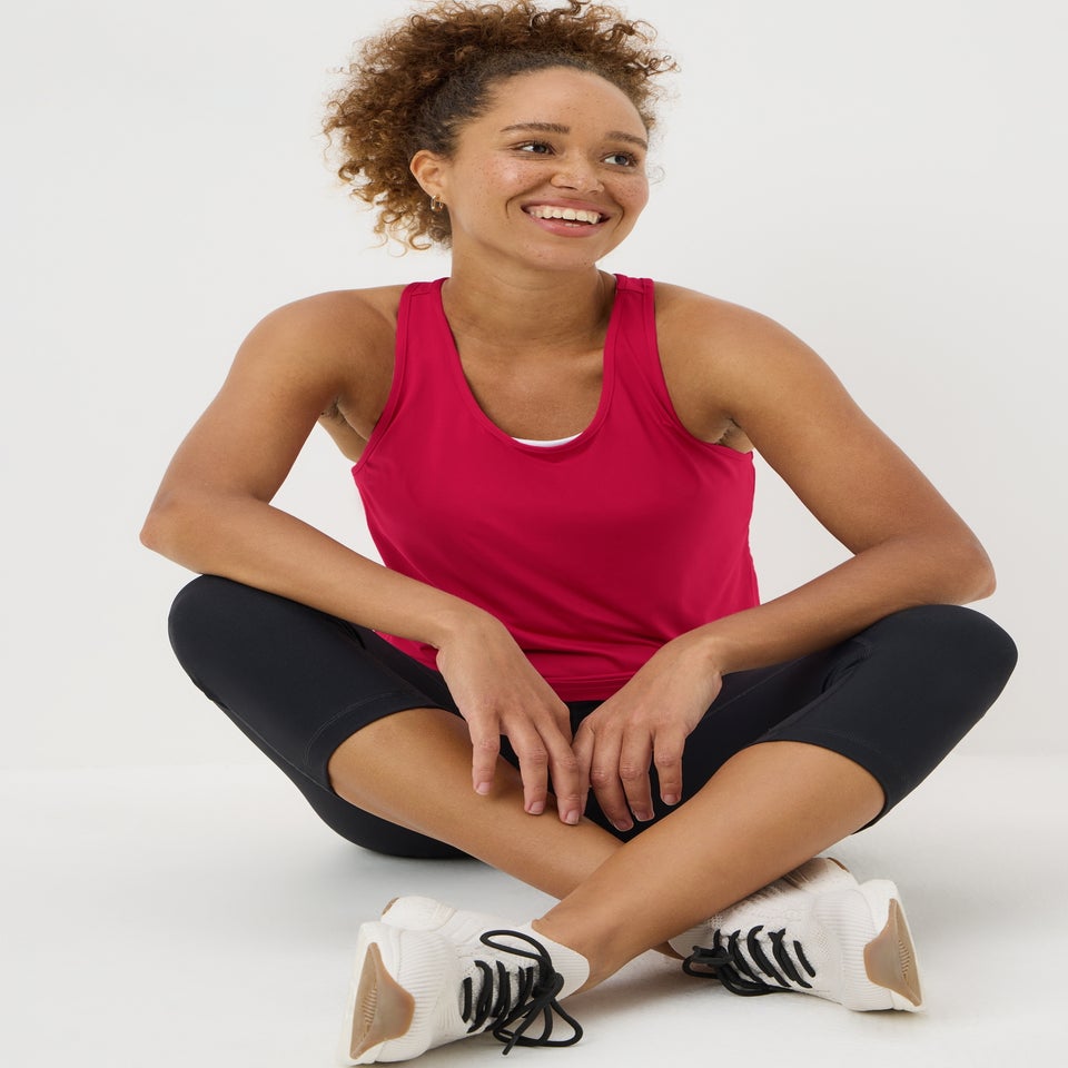 Souluxe Rasberry Mesh Detail Vest Top