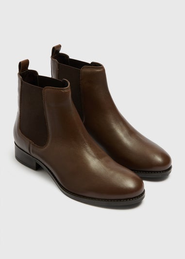 Brown Leather Chelsea Boots