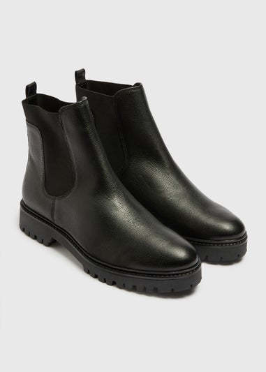 Black Leather Chelsea Boots