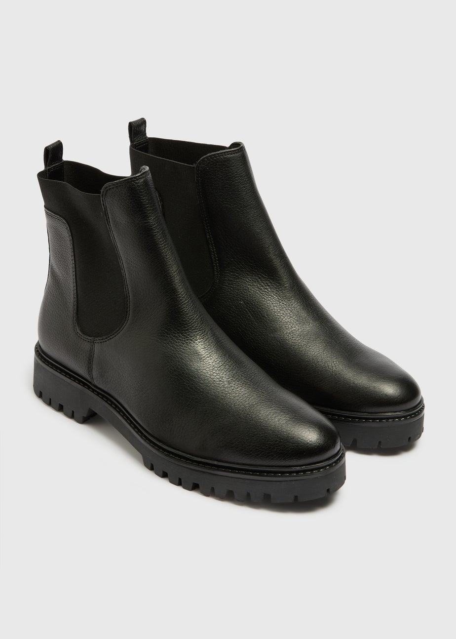 Black Leather Chelsea Boots