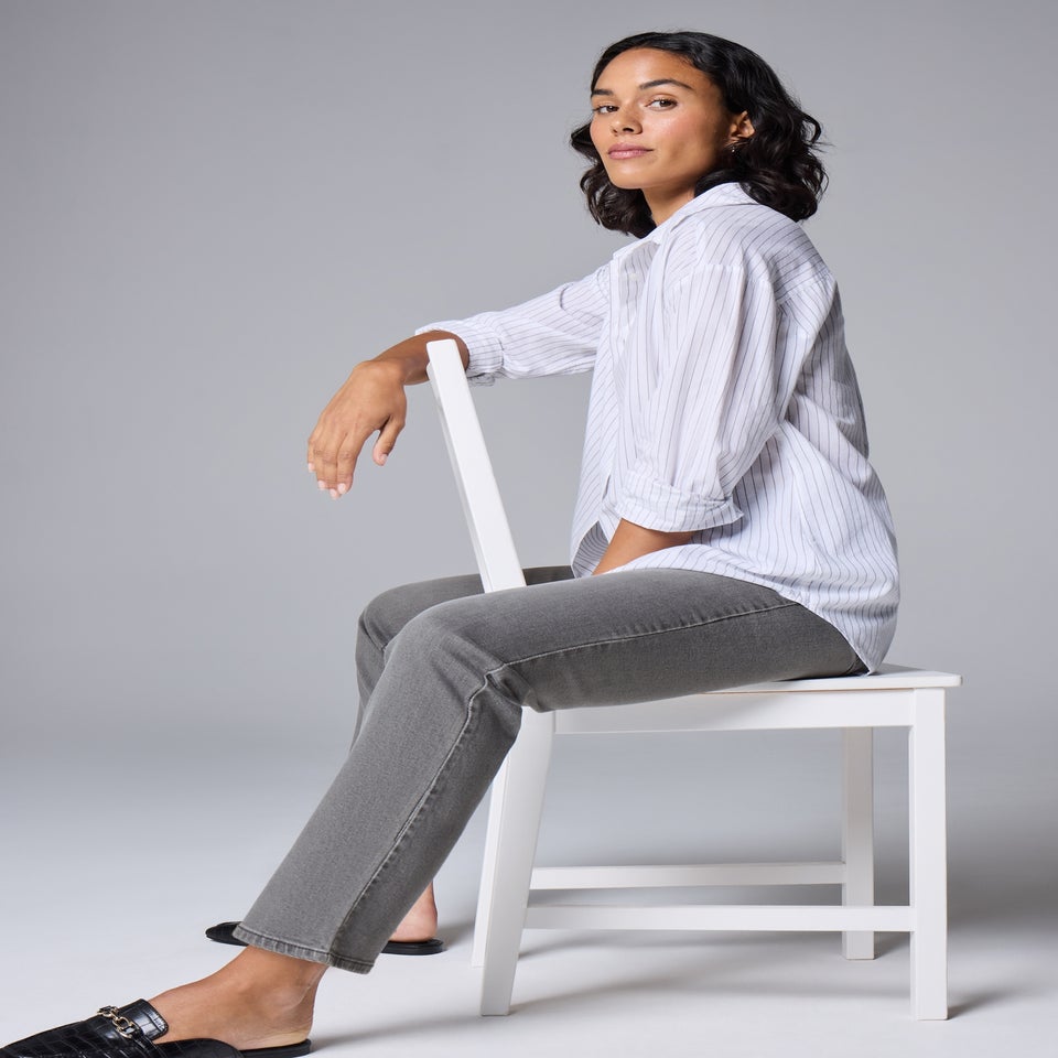 Grey Straight Leg Jeans