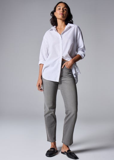 Grey Straight Leg Jeans