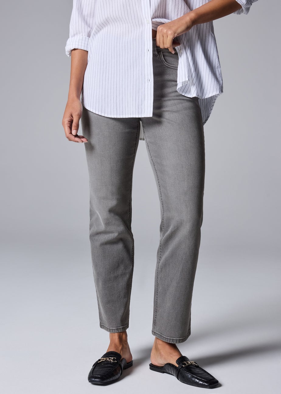 Grey Straight Leg Jeans