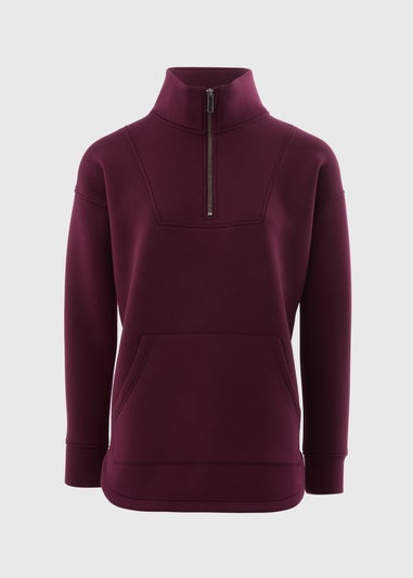 Souluxe Burgundy Half Zip Top