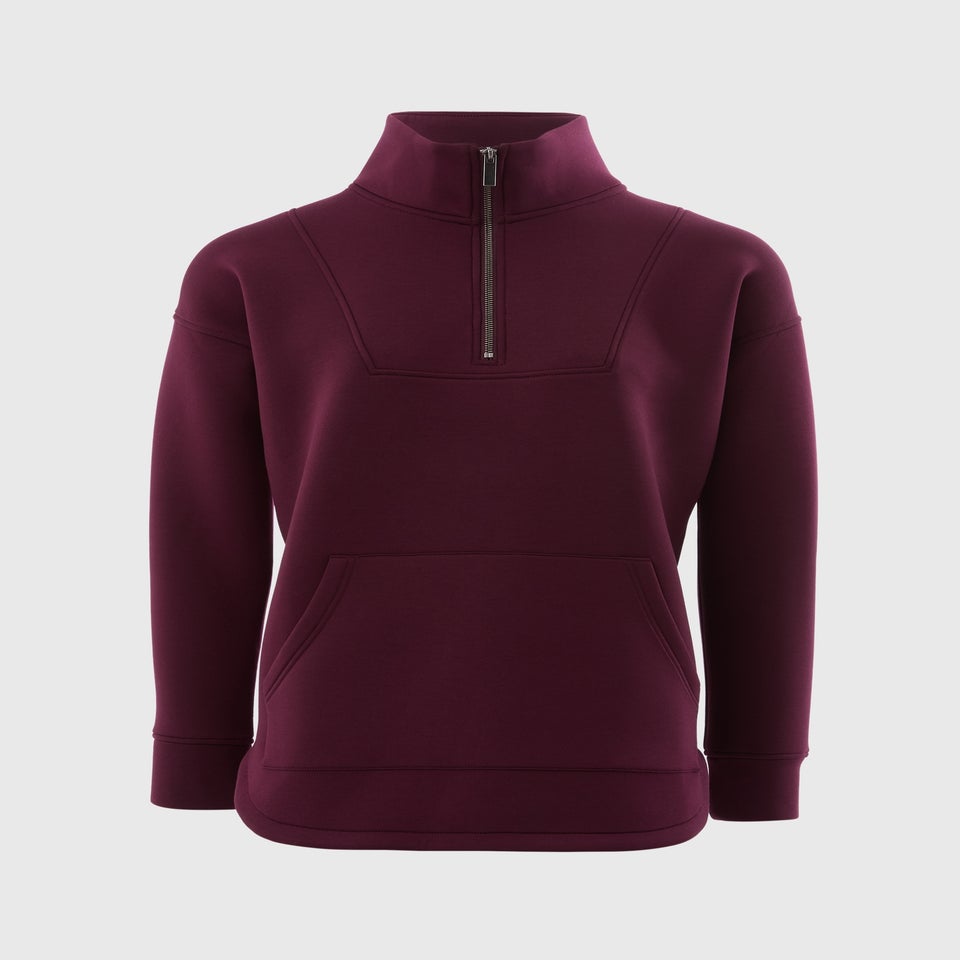 Souluxe Burgundy Half Zip Top