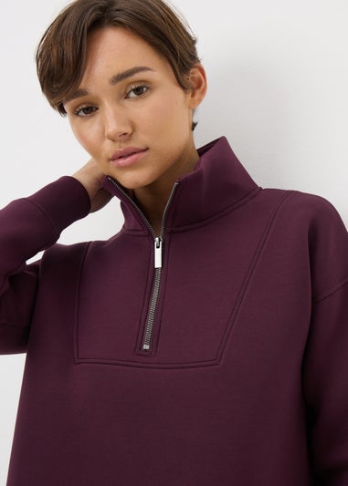 Souluxe Burgundy Half Zip Top
