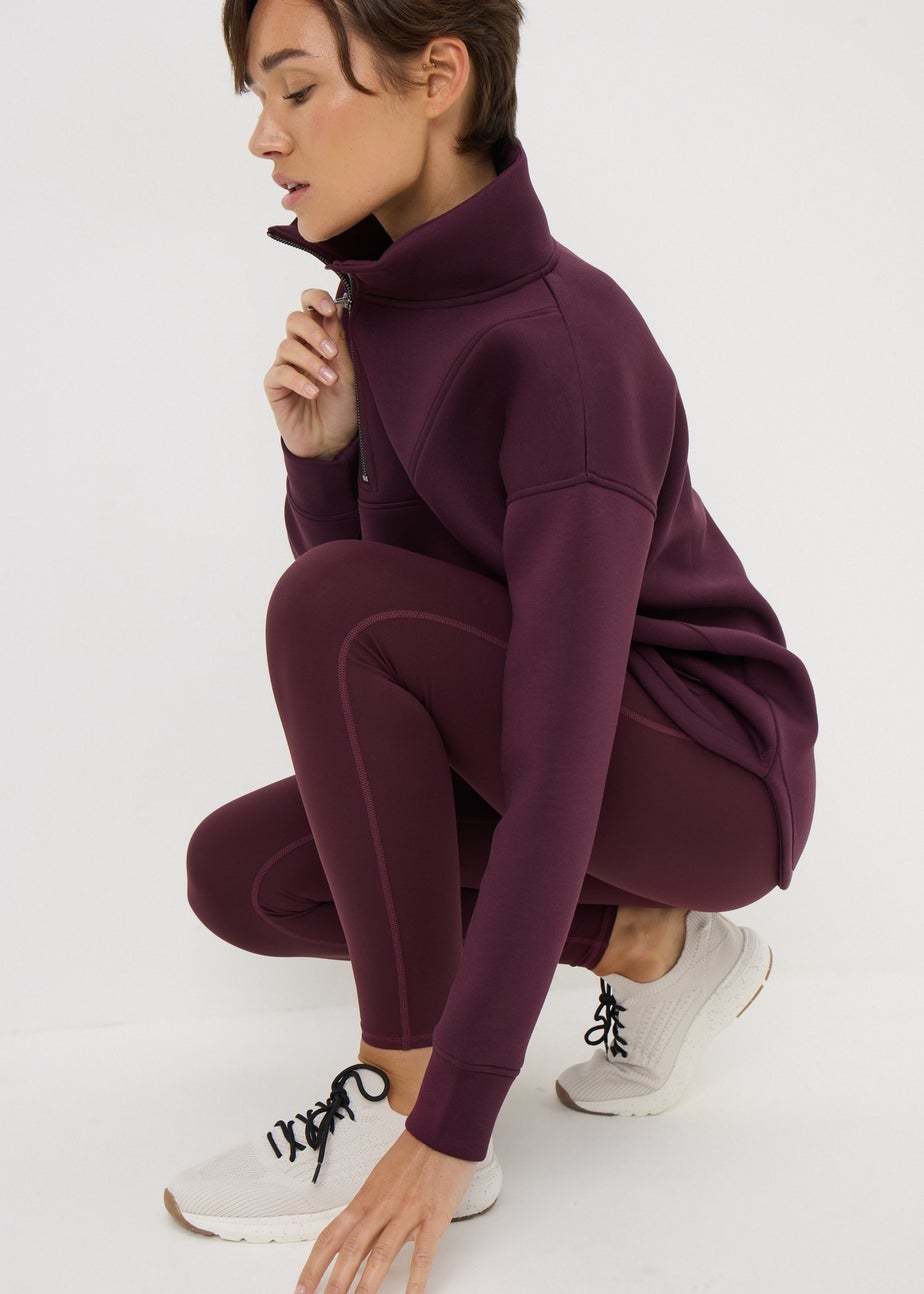 Souluxe Burgundy Half Zip Top