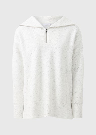 Souluxe Grey Half Zip Ribbed Sweatshirt