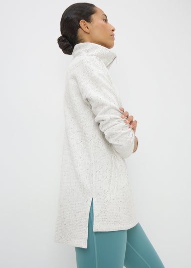 Souluxe Grey Half Zip Ribbed Sweatshirt