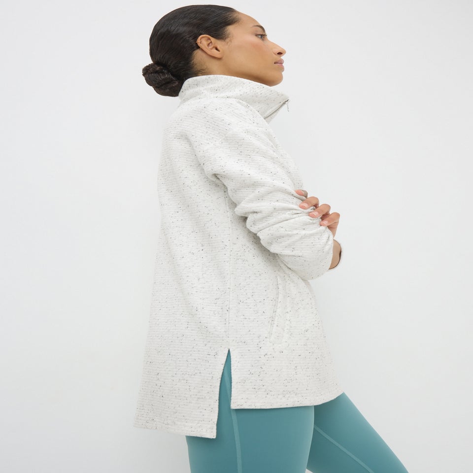 Souluxe Grey Half Zip Ribbed Sweatshirt