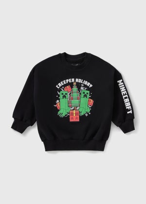 Boys Black Christmas Minecraft Sweatshirt (5-13yrs)