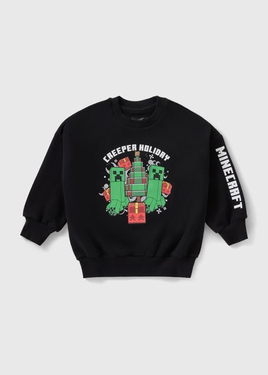 Boys Black Christmas Minecraft Sweatshirt (5-13yrs)