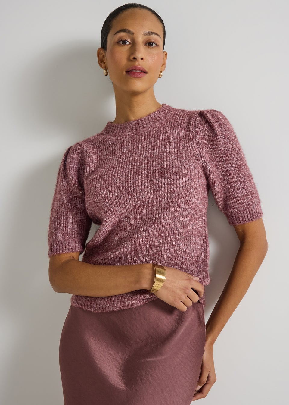 Et Vous Mauve Fluffy Knit Jumper