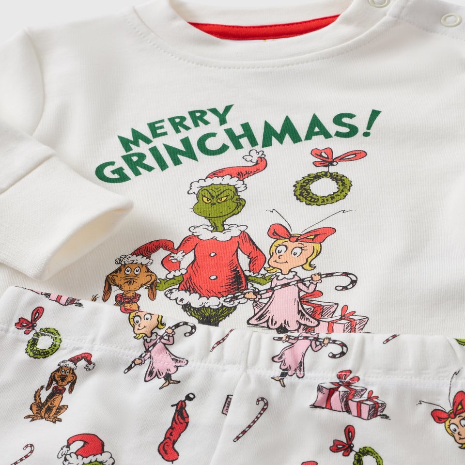 Baby Cream Grinch Pyjama Set (Newborn-18mths)