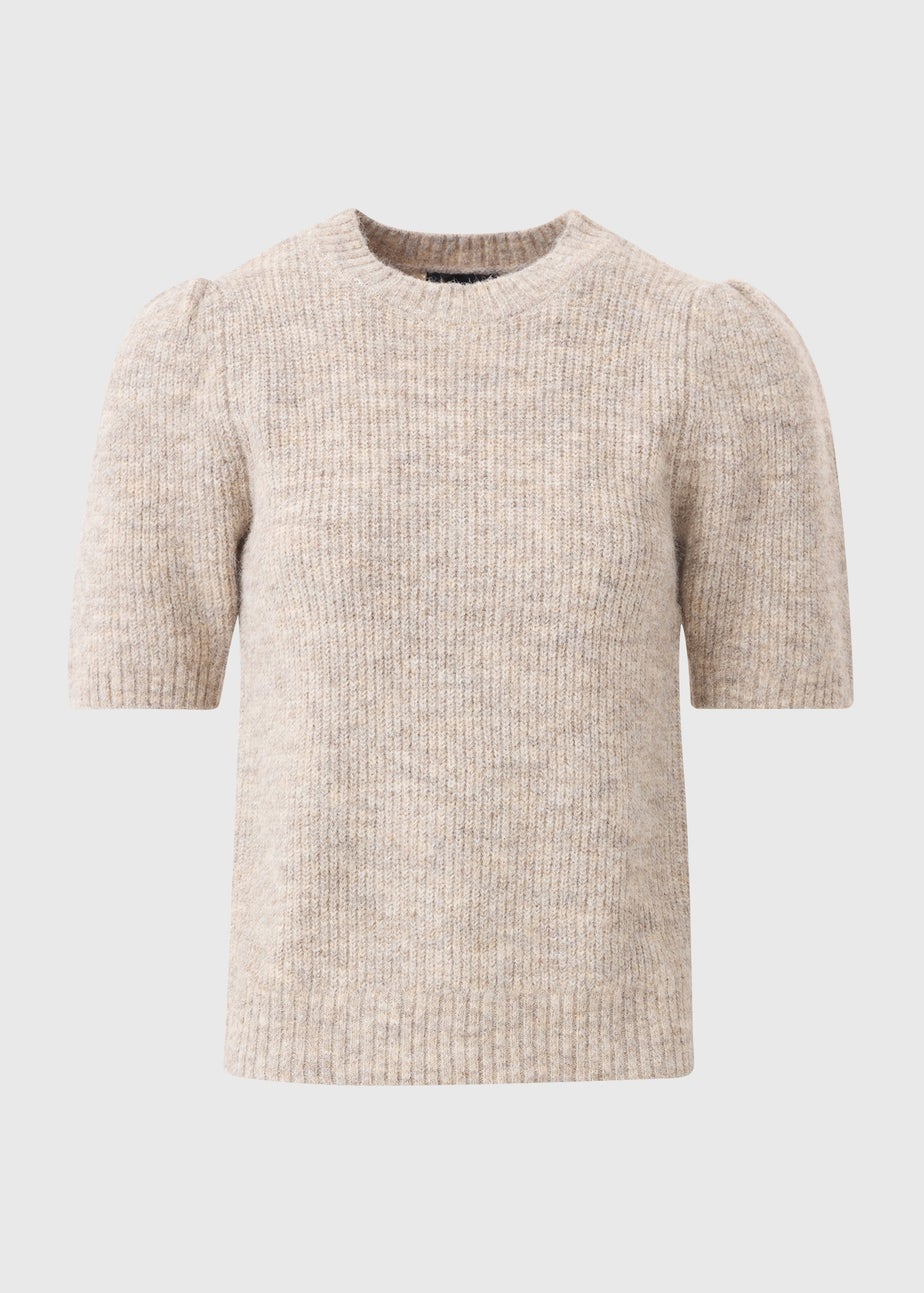 Et Vous Taupe Fluffy Knit T-Shirt