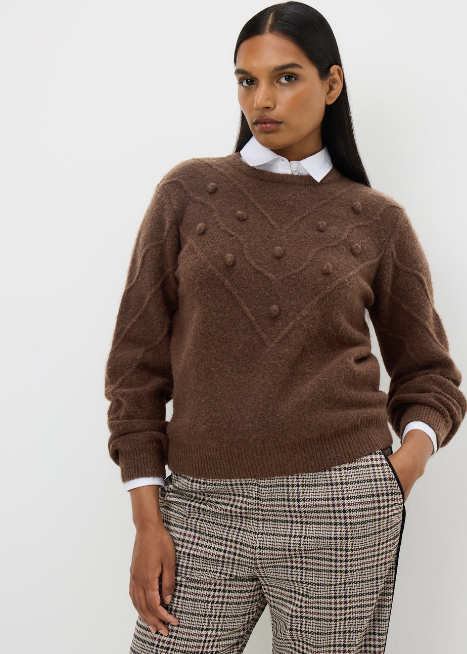 Chocolate Bobble Stitch Jumper