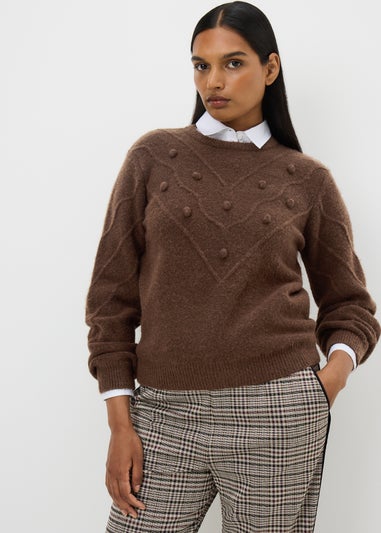 Chocolate Bobble Stitch Jumper