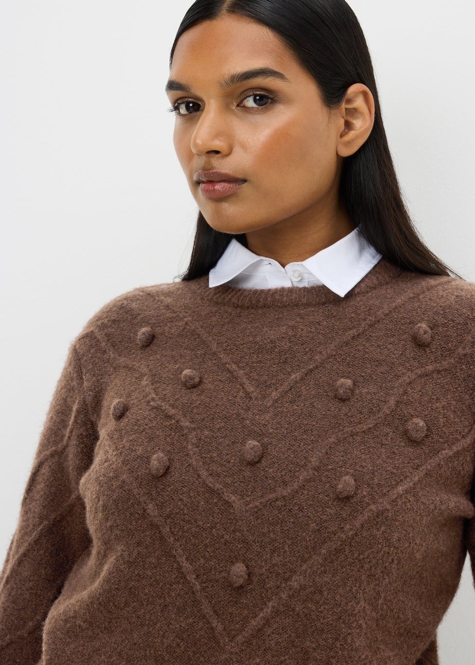 Chocolate Bobble Stitch Jumper
