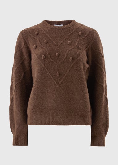 Chocolate Bobble Stitch Jumper