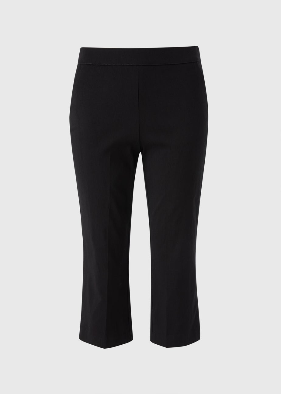 Black Bengaline Cropped Trousers
