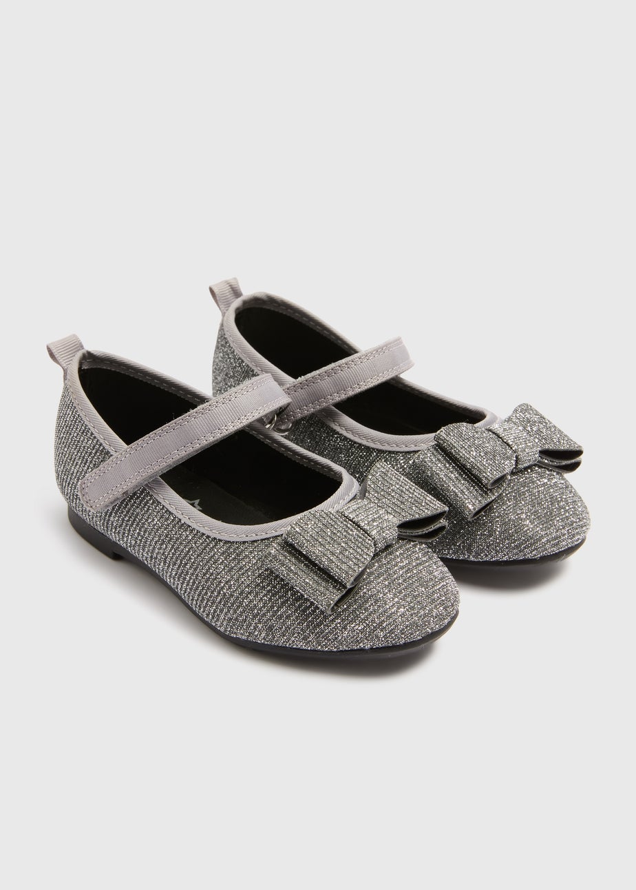Girls Silver Glitter Ballets (Younger 4-9)