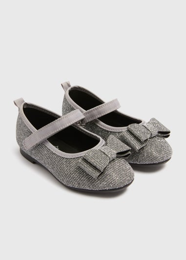 Girls Silver Glitter Ballets (Younger 4-9)