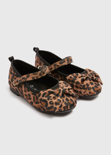 Girls Tan Leopard Ballets (Younger 4-9)