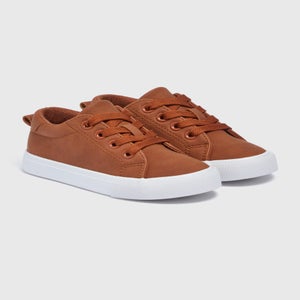 Boys Tan Smart Lace Up Trainers (Younger 4-9)