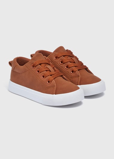 Boys Tan Smart Lace Up Trainers (Younger 4-9)