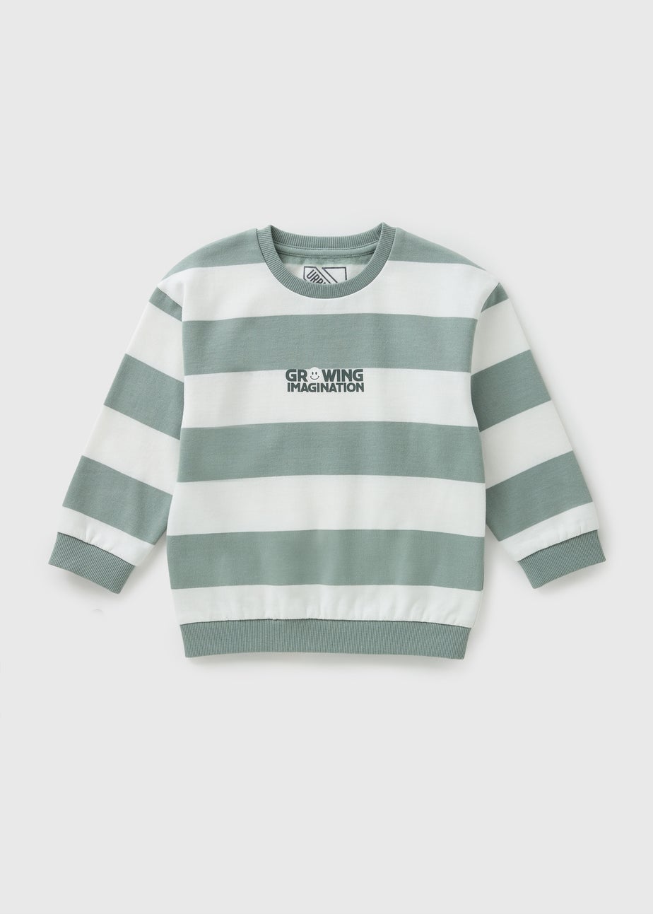 Boys Sage Stripe Growing Imagination Sweatshirt (1-7yrs)