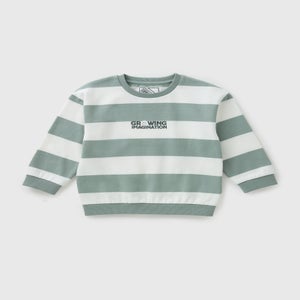 Boys Sage Stripe Growing Imagination Sweatshirt (1-7yrs)