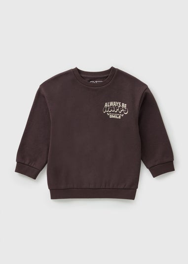 Boys Brown Be Happy Sweatshirt (1-7yrs)