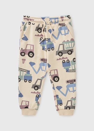 Boys Cream Truck Jogging Bottoms (1-7yrs)