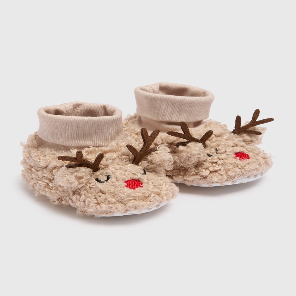 Baby Brown Reindeer Sock Boots (Newborn-18mths)