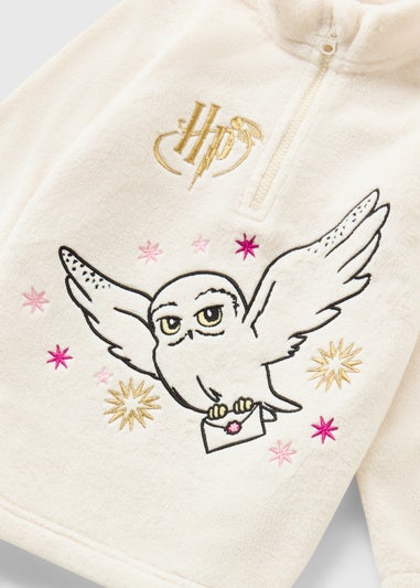 Harry Potter Girls Cream Hedwig Zip Fleece & Legging Set (4-13yrs)
