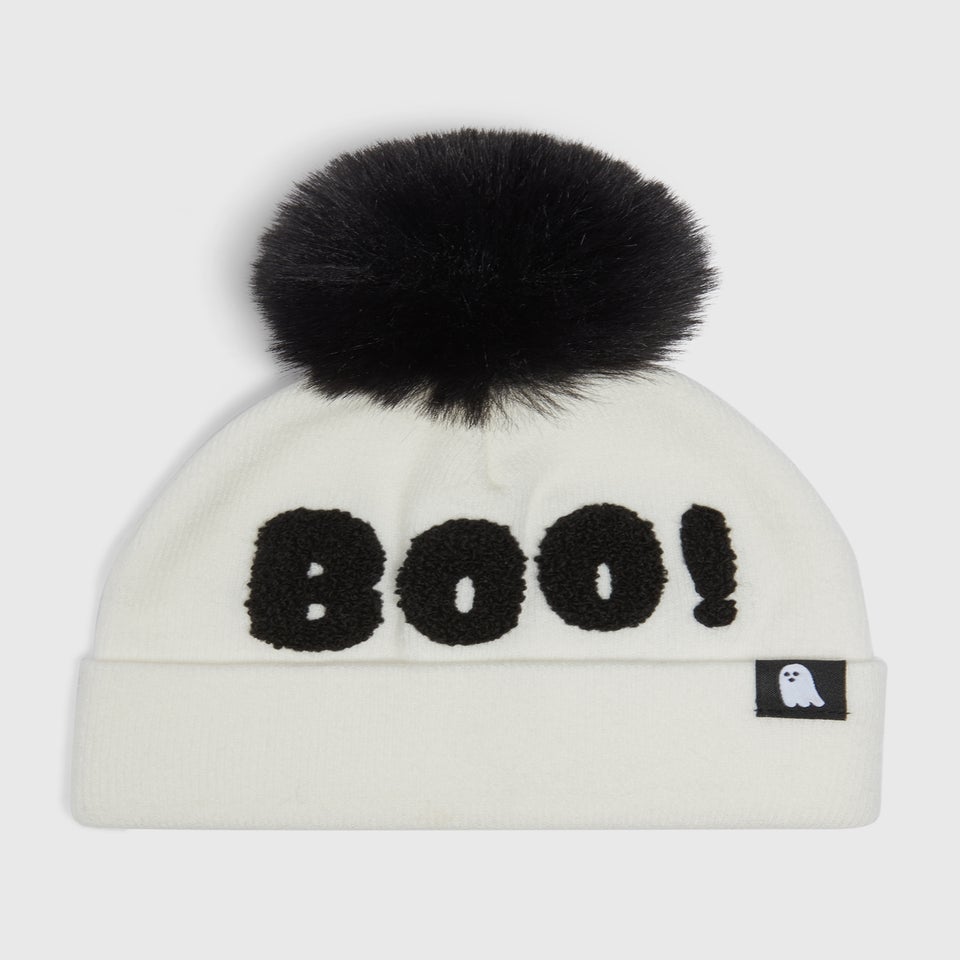 Baby Cream Boo Beanie (Newborn-24mths)