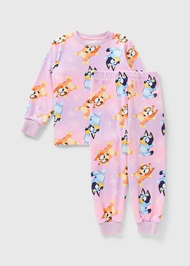 Bluey Girls Pink Fleece Pyjama Set (1-7yrs)