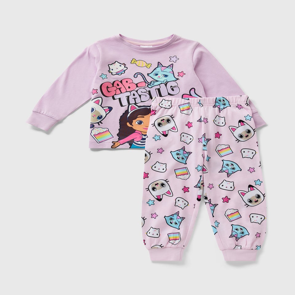 Gabbys Dollhouse Girls Purple Pyjama Set (1-7yrs)