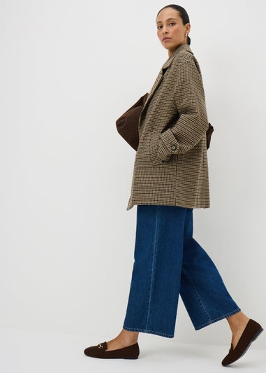 Brown Check Pea Coat