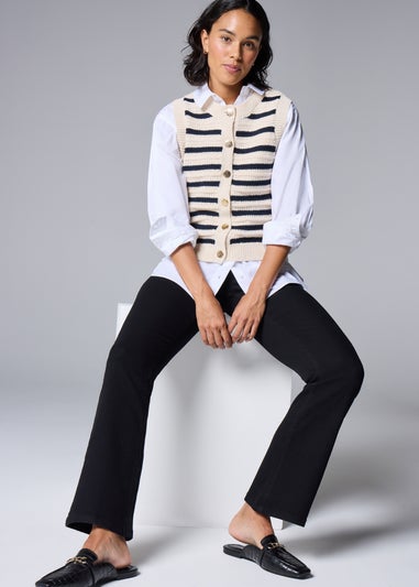 Black Bootcut Mid Rise Jeans